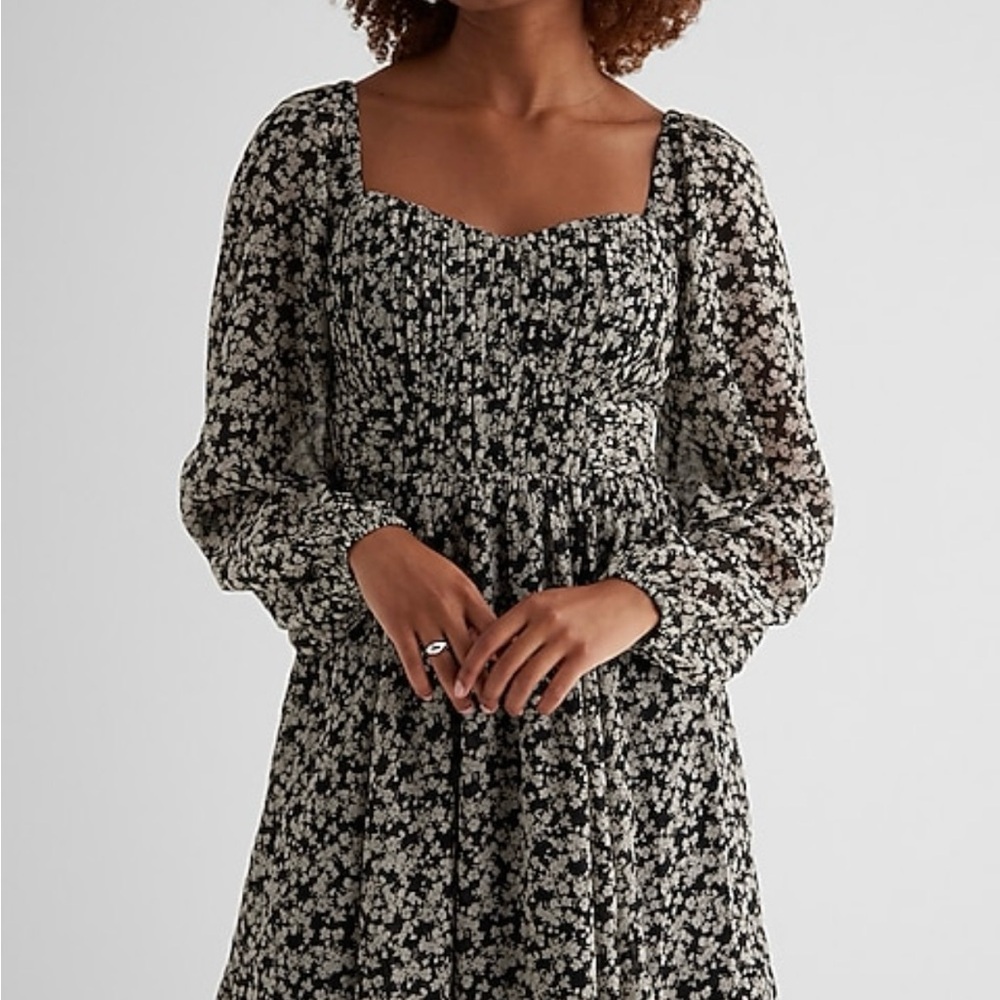 Express Floral Babydoll Mini Dress Size Large